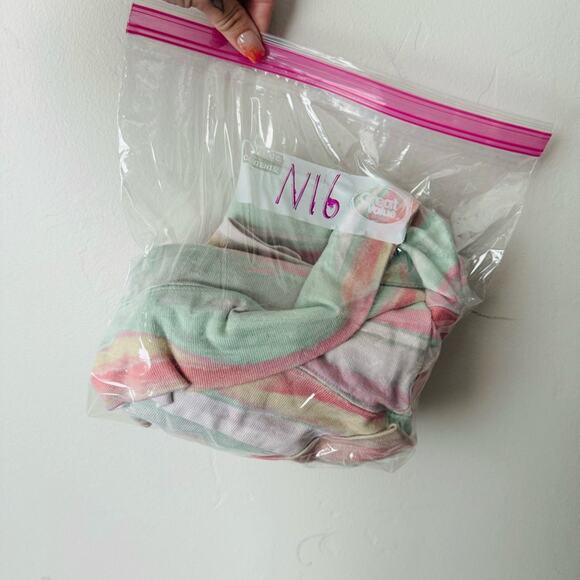 ADIDAS WOMEN'S CROPPED TREFOIL HOODIE SHERBERT RAINBOW  ~SIZE SMALL - Picture 10 of 10